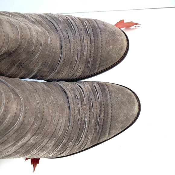 Paul Green Ruched Suede Booties in Taupe — Soft Leather Neutral with City Polish - Picture 11 of 16